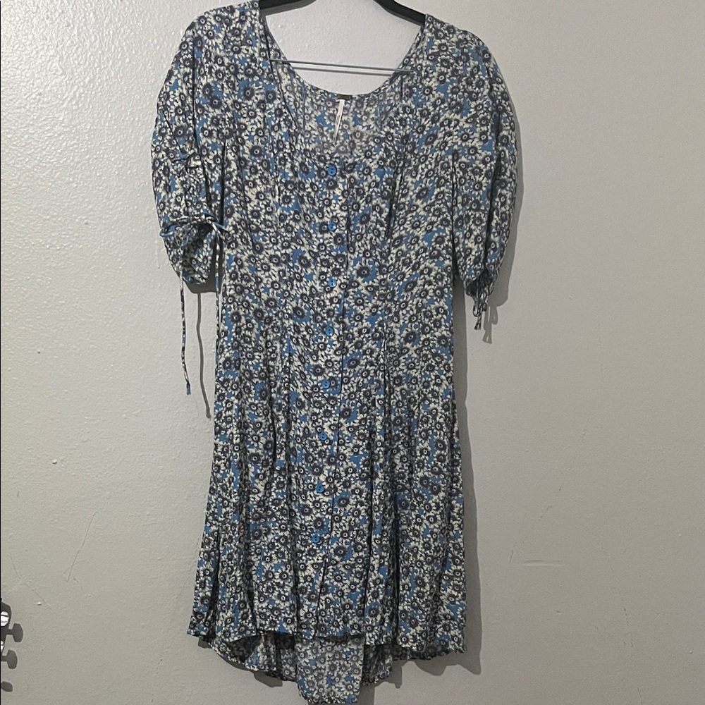 Free People Laced Up Floral Mini Dress